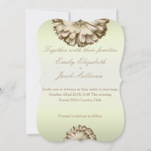 Linen Daisy Lime Green Nature Wedding Invitation