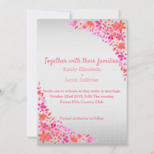 Linen Daisy Lime Green Nature Wedding Invitation