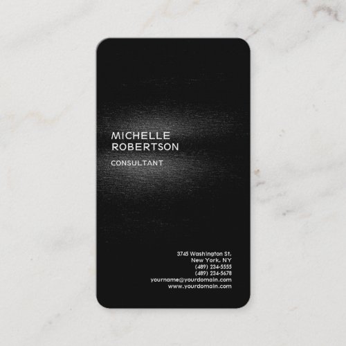 Linen Dark Grey Abstract Minimalist Modern Business Card