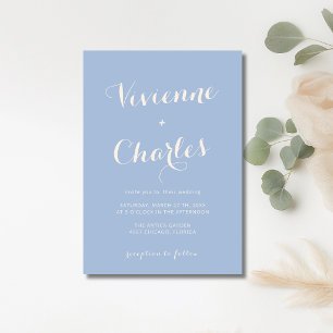 Linen & Dusty Minimal Modern Calligraphy Wedding Invitation
