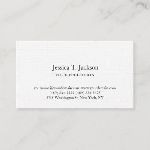 Linen Elegant Plain Simple Professional Business Card
