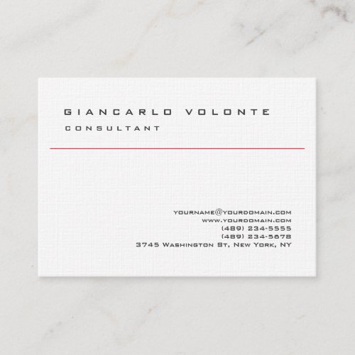 Linen Elegant Simple Plain Professional Business Card