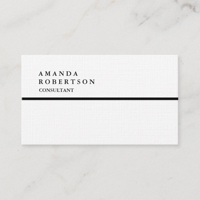 Linen Exclusive Special Plain Trendy Minimalist Business Card (Front)