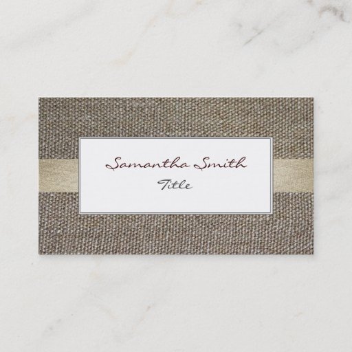 Customizable Linen fabric ecological elegant Business card