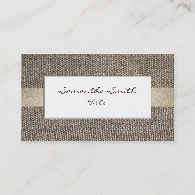 Linen fabric ecological elegant Business card (Front)