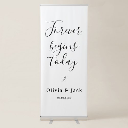 Linen Fabric Wedding Welcome Sign, Cloth Wedding Retractable Banner