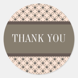 Linen Fancy Lattice Thank You Stickers