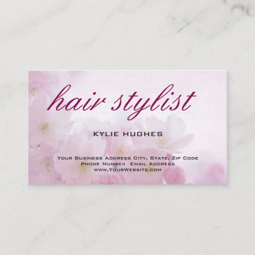Linen Feminine Floral Hair Stylist Professional Business Card