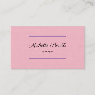 Linen Feminine Trendy Modern Professional Plain Business Card
