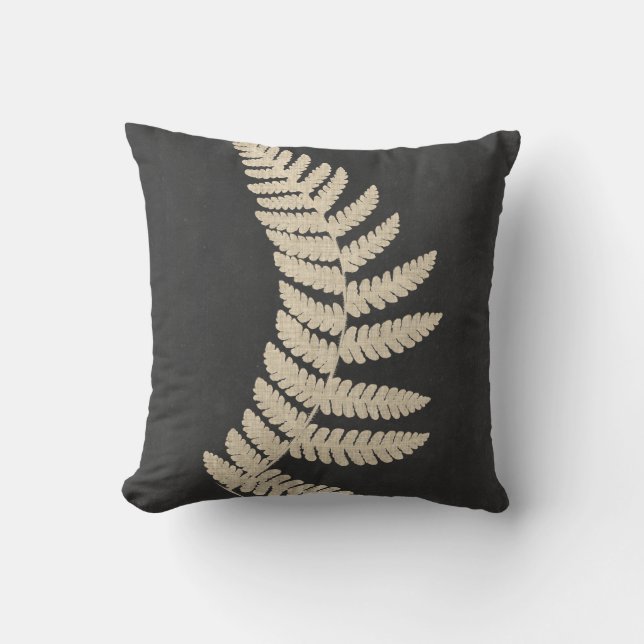 Linen Fern Throw Pillow (Front)