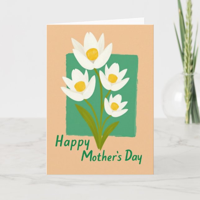Linen Finish Floral Wishes Card (Front)