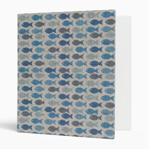Linen Fish 3 Ring Binder