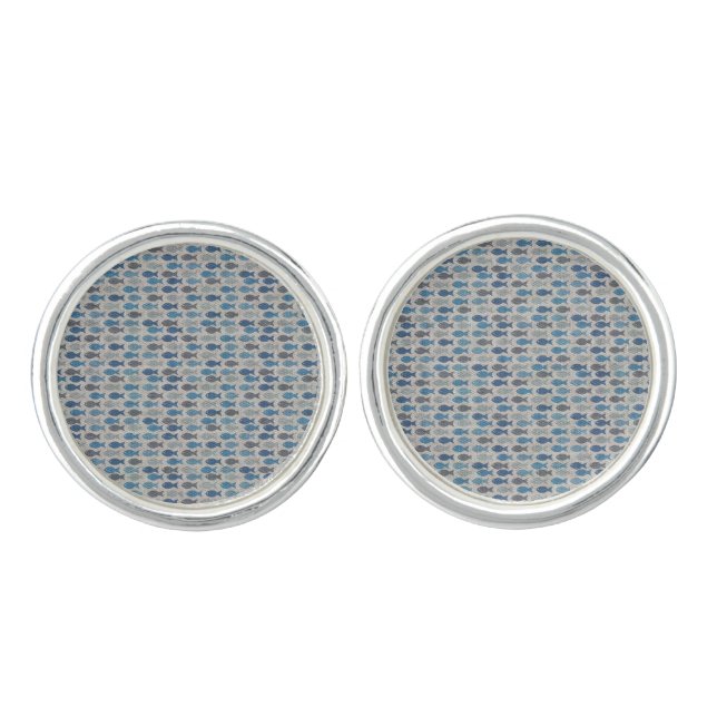 Linen Fish Cufflinks (Front)