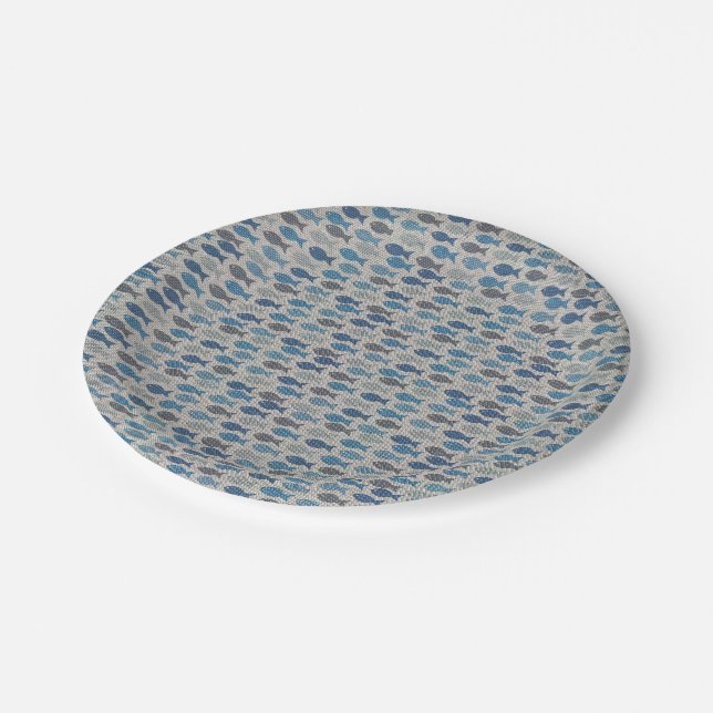 Linen Fish Paper Plates (Angled)