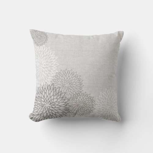 Linen Floral Decorator Accent Pillow