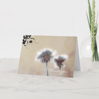 Linen flowers thank you card