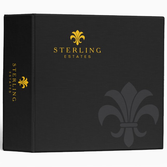 Linen Gold Estate Planning Custom Company Logo 3 Ring Binder (Front/Spine)