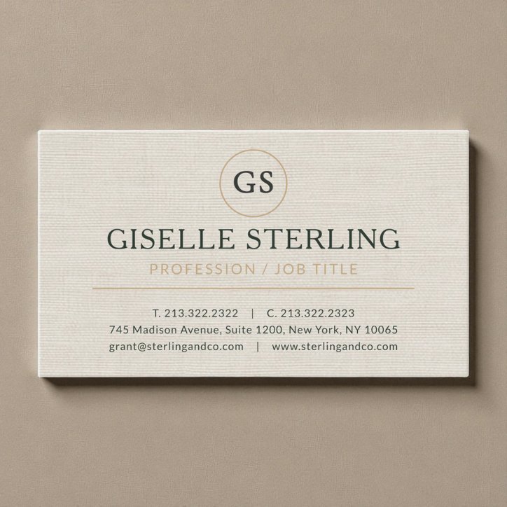 Linen Gold Luxury Minimalist Professional Business Card