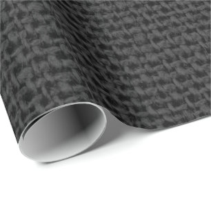 Linen Gray Black MinimalWedding Bridal Shower Wrapping Paper