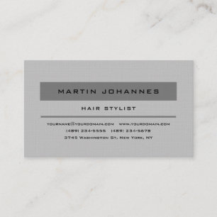 Linen Grey Elegant Professional Plain Modern Business Card
