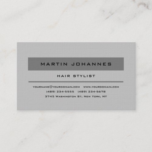Linen Grey Elegant Professional Plain Modern Business Card