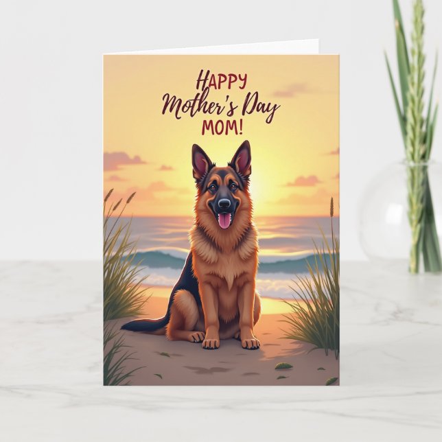 Linen Happy Mothers Day Mom Card (Front)