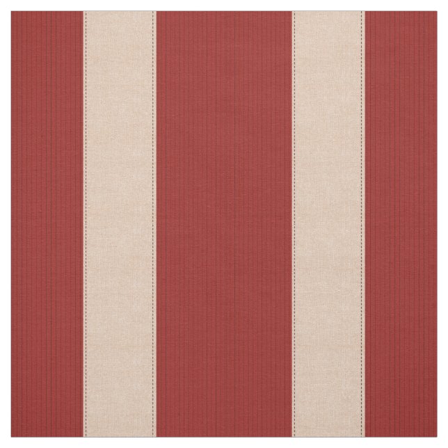 Linen Look Red Stripes Pattern Fabric (Swatch)