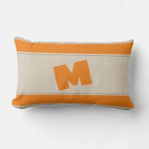 Linen Look Stripes Add Monogram Pillow