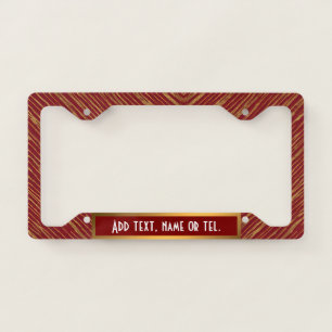 Linen Luxury Modern Burgundy Gold Collection License Plate Frame