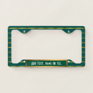 Linen Luxury Modern Green Gold Texture Collection License Plate Frame