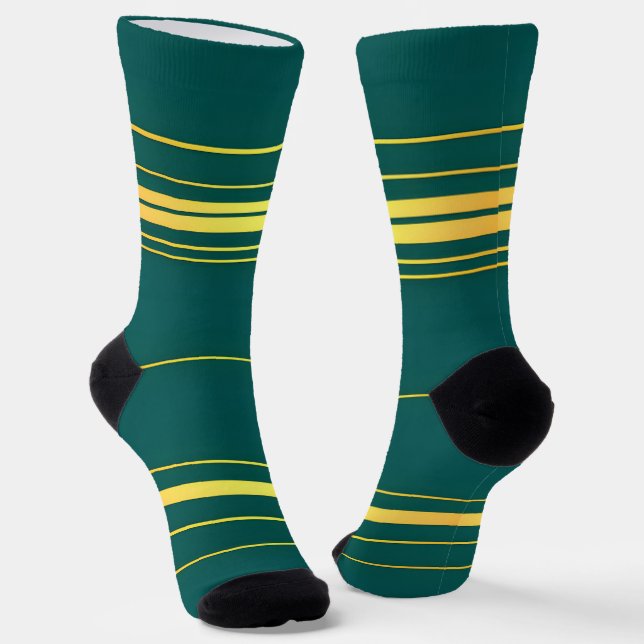 Linen Luxury Modern Green Gold Texture Collection Socks (Angled)