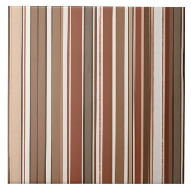 Linen Luxury Trendy Brown White Texture Collection Ceramic Tile (Front)