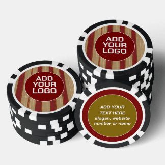 Linen Luxury Trendy Burgundy Gold Collection Poker Chips
