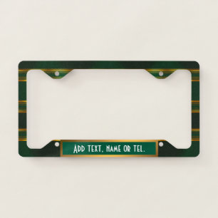 Linen Luxury Trendy Green Gold Texture Collection License Plate Frame