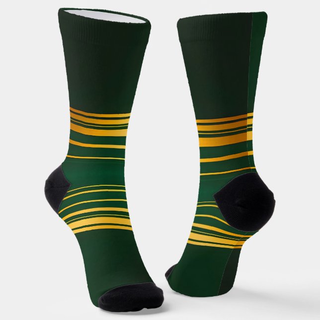 Linen Luxury Trendy Green Gold Texture Collection Socks (Angled)