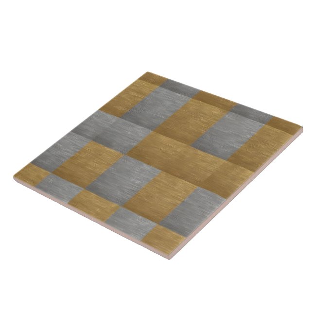 Linen Luxury Trendy Silver Gold Texture Collection Ceramic Tile (Side)