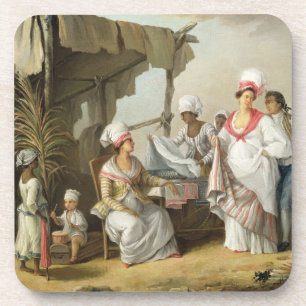 Linen Market, Roseau, Dominica, c.1780 (oil on can Drink Coaster