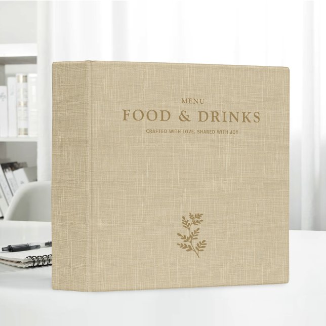 Linen Menu For Diner Cafe Bar Wedding Reception 3 Ring Binder (Creator Uploaded)