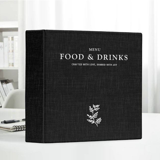 Linen Menu For Diner Cafe Bar Wedding Reception 3 Ring Binder (Creator Uploaded)