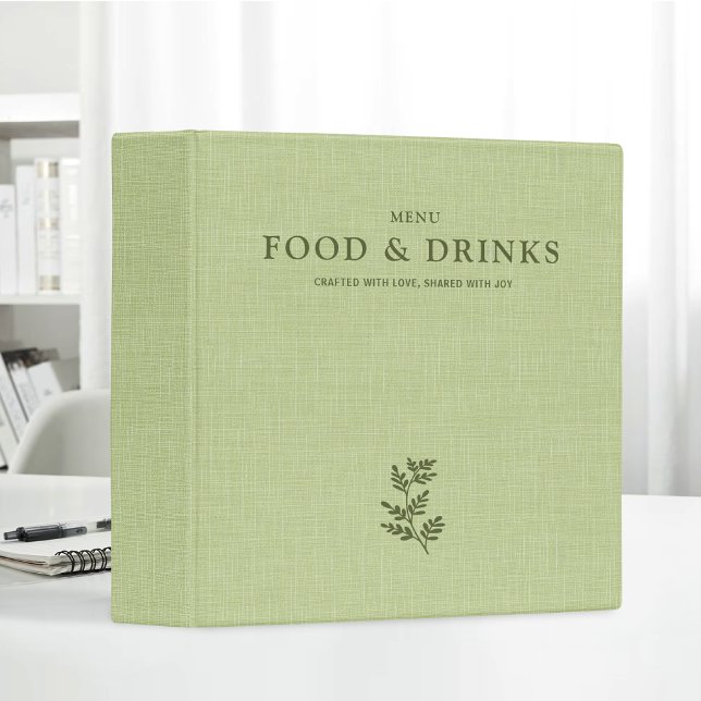 Linen Menu For Diner Cafe Bar Wedding Reception 3 Ring Binder (Creator Uploaded)