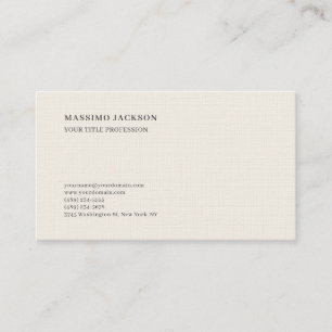 Linen Minimalist Classical Plain Professional Business Card