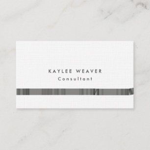 Linen Minimalist Grey White Professional Business Card