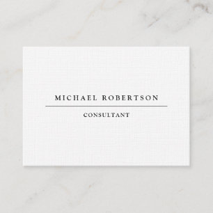 Linen Minimalist Unique Special Black White Business Card