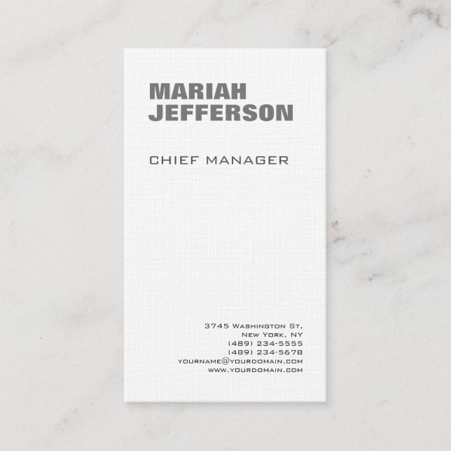 Linen Modern Bold Minimalist Professional Business Card (Front)