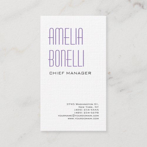 Linen Modern Bold Minimalist Professional Feminine Business Card
