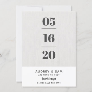 Linen Modern Minimal Save the Date