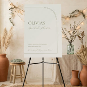 Linen Modern Minimalist Arch Bridal Shower Sign