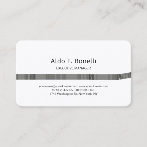 Linen Modern Minimalist Plain Grey White Business Card