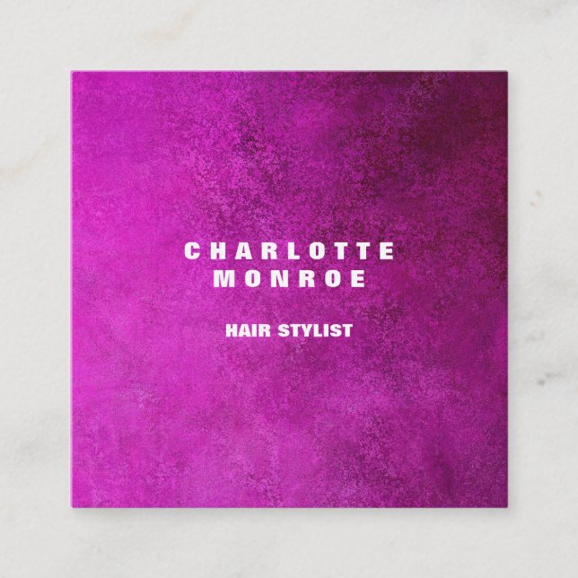 Linen Modern Minimalist Professional Feminine Pink Square Business Card (Front)