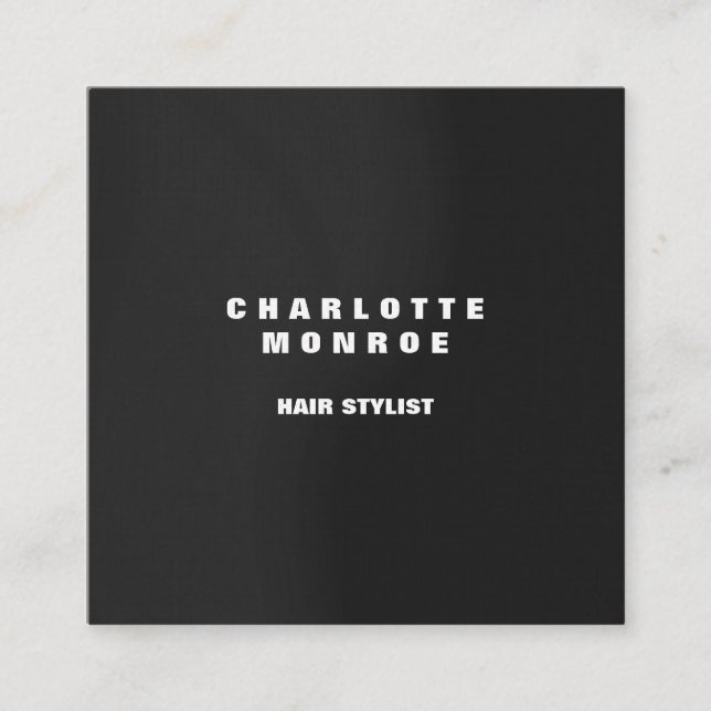 Linen Modern Minimalist Professional Grey Elegant Square Business Card (Front)